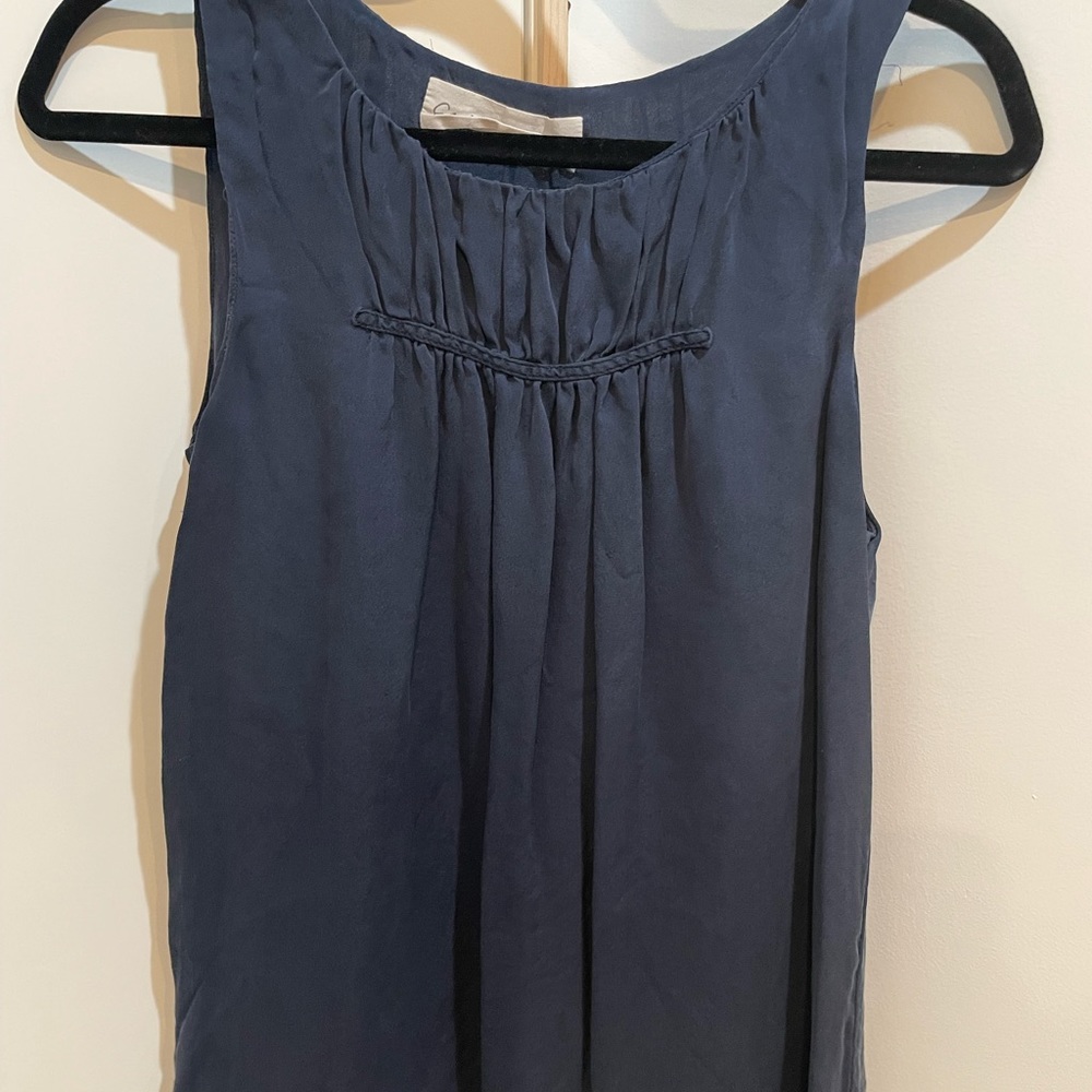 100% silk blue blouse
